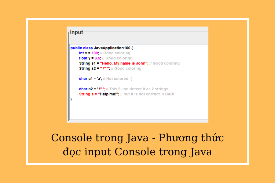 Console trong Java - Phương thức đọc input Console trong Java